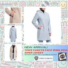 Vince Camuto Ladies' Faux Wool Hooded Full-Zip Jacket, Multi Sizes  Colors