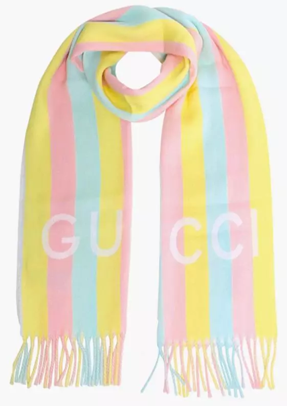FOULARD CHÂLE NEUF GUCCI MAGMADERA PASTEL GUCCI LAINE GAUFRÉE COTON