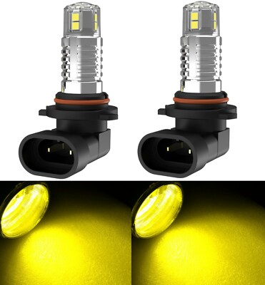 LED 20W 9005 HB3 Golden Two Bulbs Head Light High Beam Show Replacement Halogen