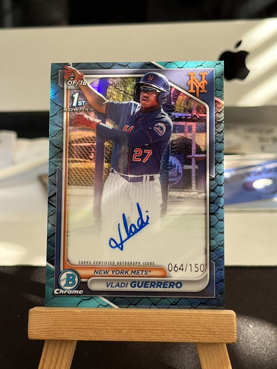 VLADI GUERRERO 2024 Bowman Chrome 1st Auto Blue Snake /150 NY Mets
