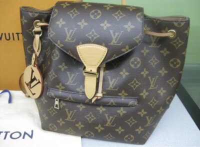 Louis Vuitton Montsouris Red Interior Backpack Brown Canvas