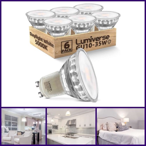 Lumiverse GU10 LED Bulb, Non-dimmable 4W (50W Equivalent) 100 Degree 5000K6 Pack