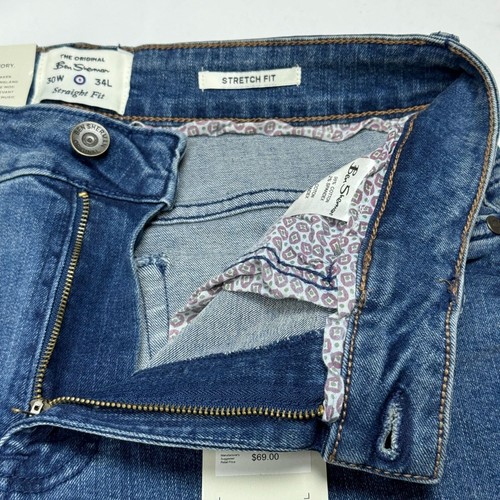 NEW Ben Sherman Blue Astor Stretch Denim Straight Leg Jeans 30x34 NWT $69 - Picture 14 of 19