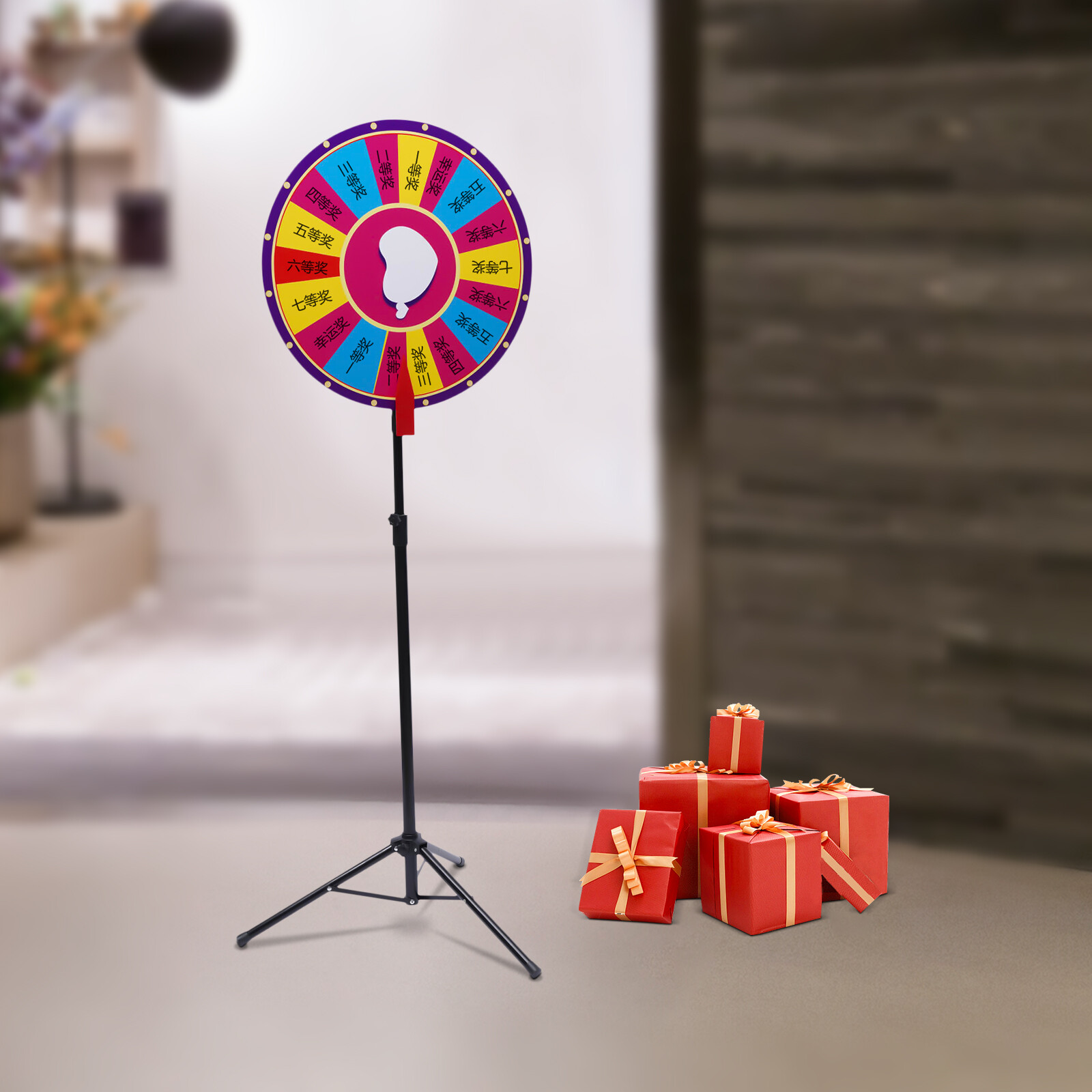 24" Einstellbar Glücksrad Editable 18Slot Raffle Wheel Karneval Prize