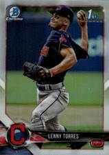2018 Bowman Draft Lenny Torres #BDC-8 Chrome Refractors Cleveland Indians 14N