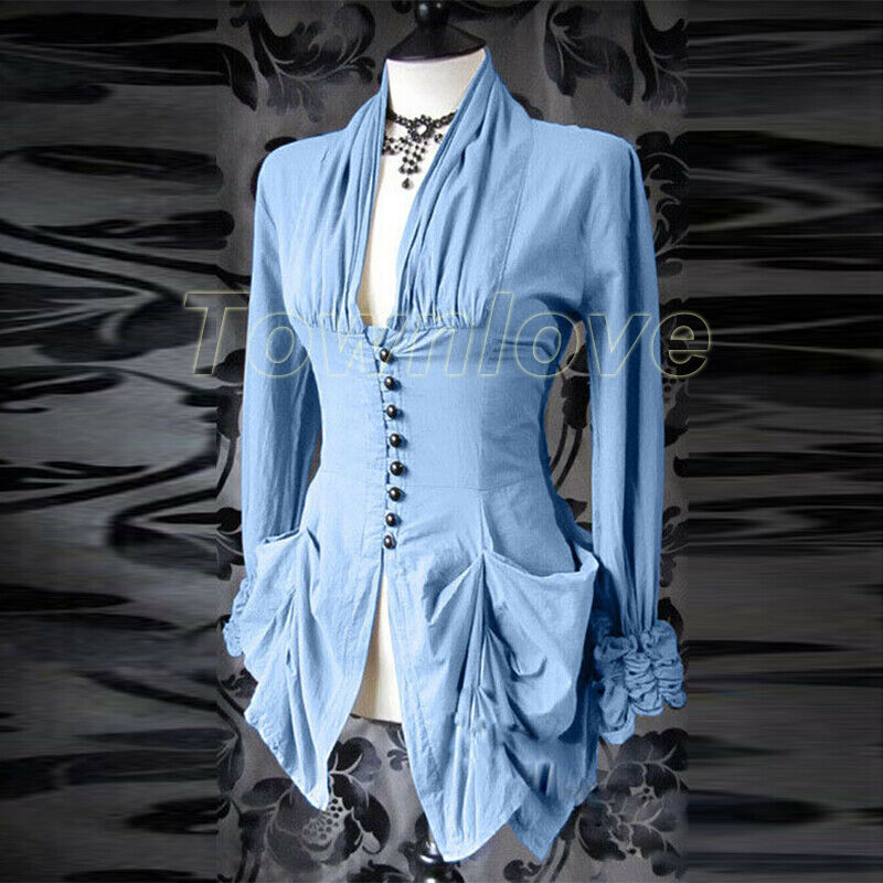Cuteighteen Victorian Blouse Women Lolita Steampunk Renaissance Shirt