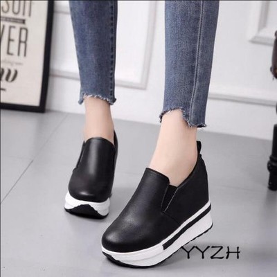 New Womens Sport Wedge High Heels Sneakers Casual Slip On Loafers Platform Shoes New Womens Sport Wedge High Heels Sneakers Casual Slip On Loafers Platform Shoes