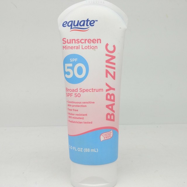 2 EQUATE Baby Zinc Sunscreen Mineral Lotion SPF 50 Tear 3 FL Oz for sale online eBay