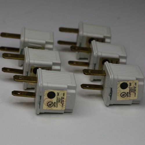 Six (6) Philips Brand 2-prong 3-prong Grounding Adapters 125V 15A UL Listed - Picture 4 of 4