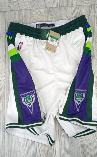 Milwaukee Bucks Nike 2021/22 City Edition Swingman Shorts White 2XL NEW NBA - Picture 7 of 8