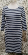 Gap Shirt Dress Womens Size XS Gray Navy Blue Striped Cotton Preppy Casual