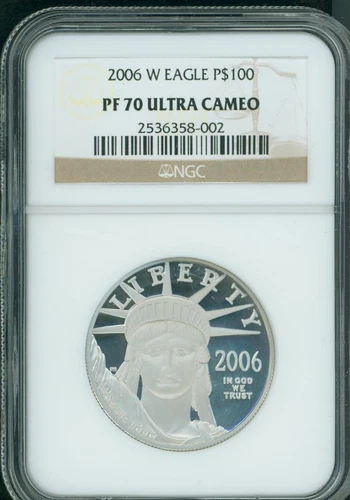 2006-W $100 PLATINUM EAGLE STATUE of LIBERTY 1 Oz. NGC PF70 PROOF PR70 CAMEO !