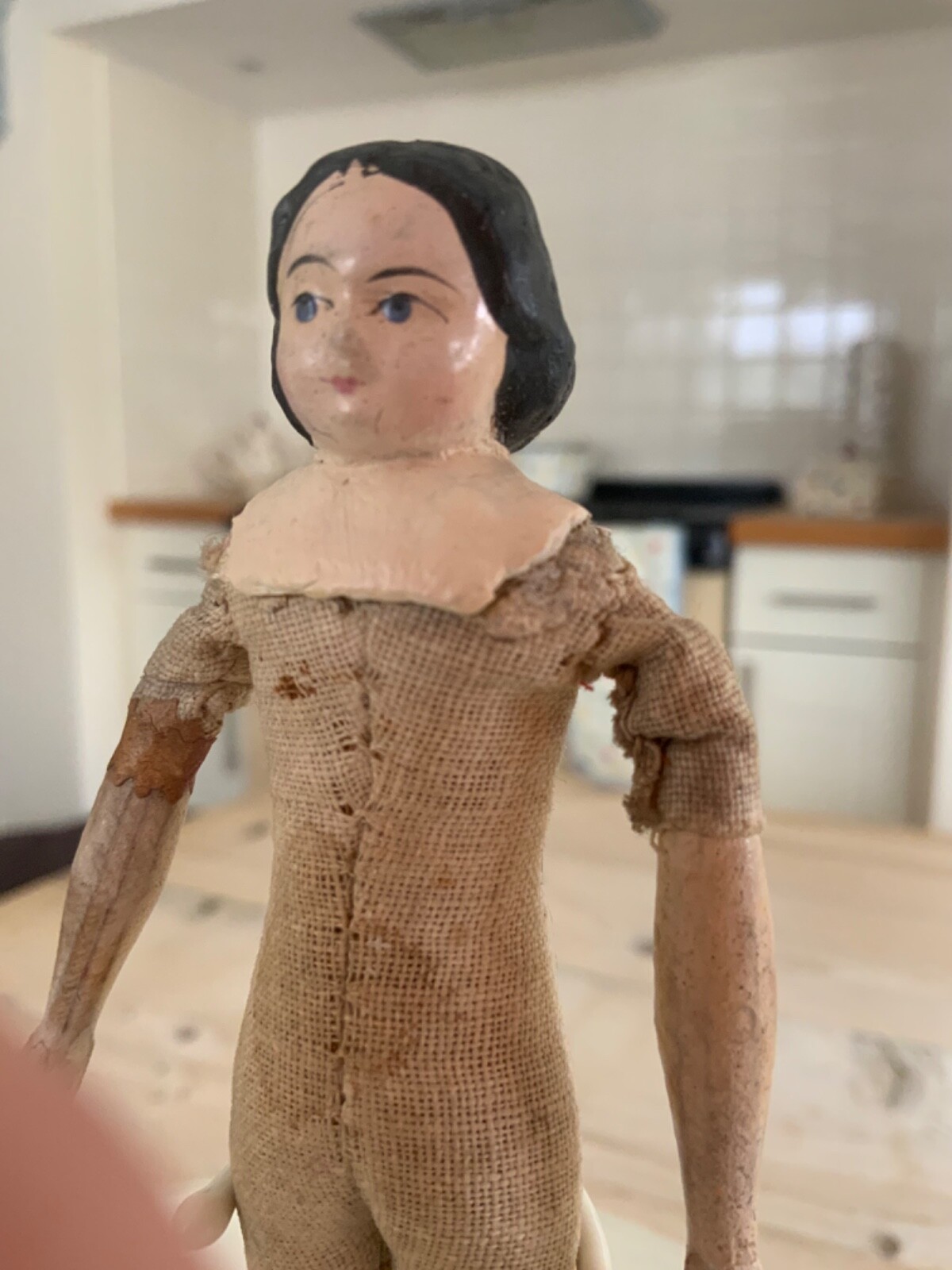 Doll,paper mache shoulder head dolls house toy doll .1860s