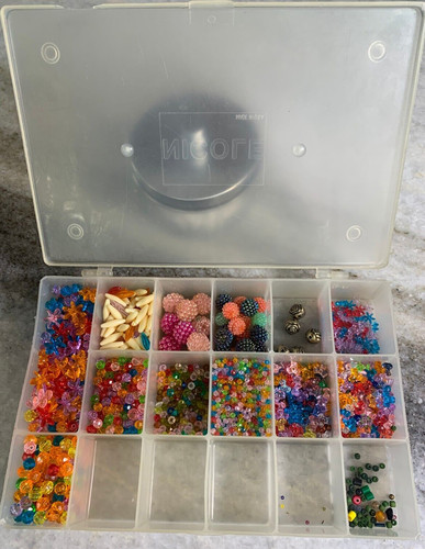 Vintage Psychedelic 1960s 1970s Mid Century Plastic Necklace Beads Neon Bright