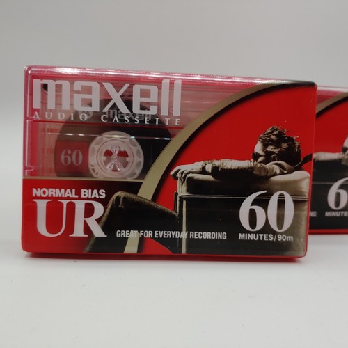 Maxell Audio Cassette 6x Sealed Normal Bias UR 60 minutes 90m Blank Tapes - Picture 2 of 5