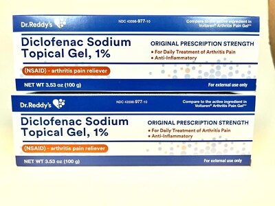 Generic Arthritis Pain Diclofnac Gel 1% 100grams Pack Of 2 Box Exp 12/2025