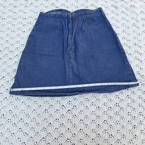 Gonna vintage denim pizzo tasche frontali serval cerniera fatta in casa anni 50 - vita 22" - Foto 6 di 6