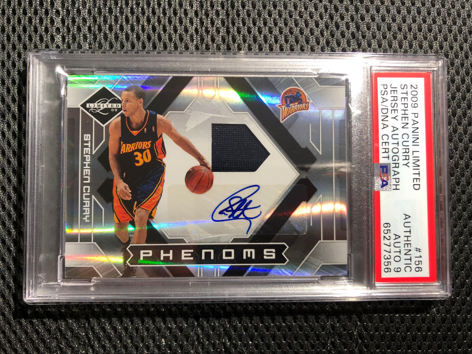 2009 PANINI LIMITED #156 STEPHEN CURRY RC ROOKIE JERSEY AUTO PSA 9