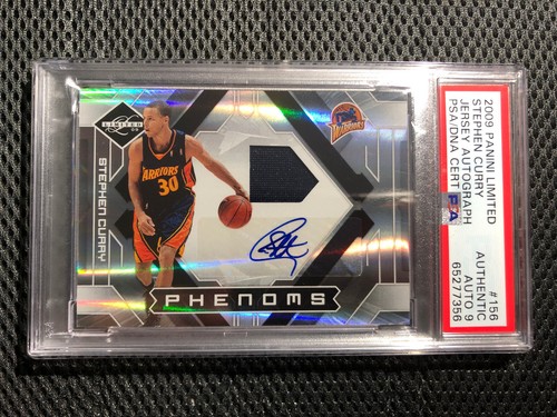 2009 PANINI LIMITED #156 STEPHEN CURRY RC ROOKIE JERSEY AUTO PSA 9