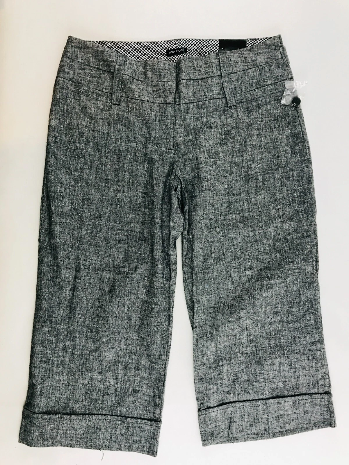 Maurices Pants Women's Size 5/6 Gray Heather Capris Waist Tabs Pull On NWT