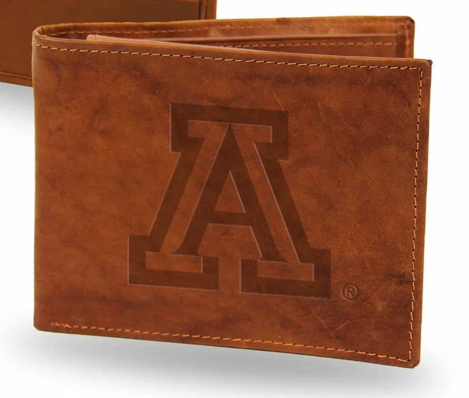 University of Arizona Wildcats Wallet Lic. BI-Fold Leather Billfold Brown Tan - Image 3 of 4