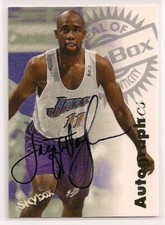 1997-98 JACQUE VAUGHN SKYBOX AUTOGRAPHICS ROOKIE AUTO KANSAS JAYHAWKS BROOKLYN