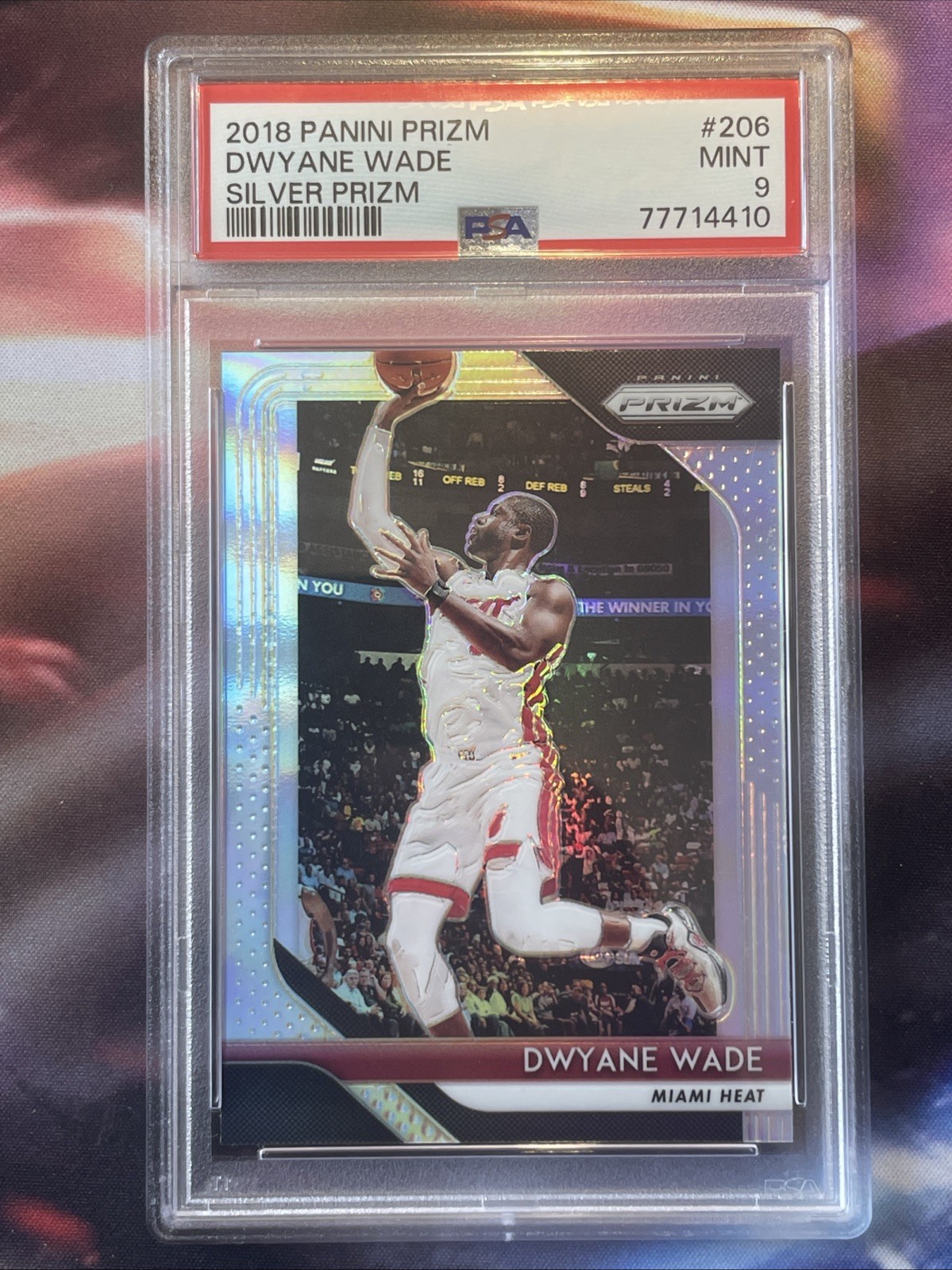 2018 Panini Prizm Silver Prizm Dwyane Wade #206 PSA 9 Z011