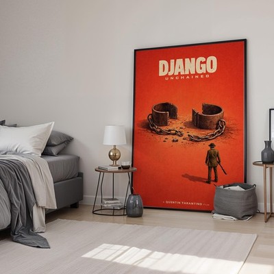 Django Tarantino Art Minimal Movie Kunstdruck | Filmposter | Leinwand & gerahmt