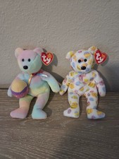 Set of 2 TY Beanie Babies - EGGS 2004 and EGGS 2006 the Easter Bears