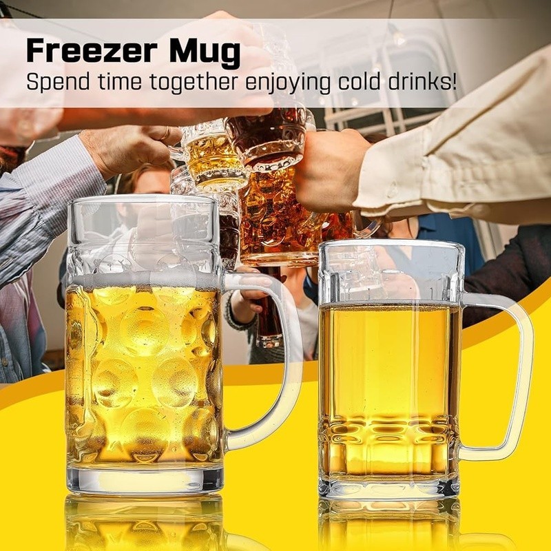 Sturdy Freezer Mug Double Wall Beer Glass Dishwasher Safe Ideal Parties Camping