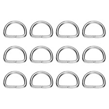 12pcs Metal D Ring 3/4" - 201 Stainless Steel 4mm Thick D Buckle
