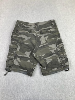 Lee Dungarees Cargo Shorts Mens 36 Green Camo 100% Cotton Zip Fly