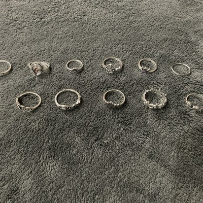 Modeschmuck Ringe 12 Stck Kinder Jugend  Set Ringe Durchmesser Ca.  15 mm (12)