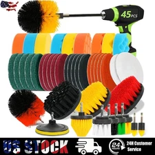 30Pack Drill Brush Set Scrub Pads & Sponge Power Scrubber Car Care Detail Brush