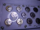 1942-1945 WWII JEFFERSON WARTIME 35% SILVER NICKEL COIN SET IN AU/BU CONDITION.! — photo 3