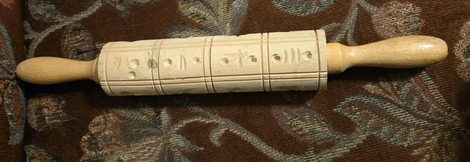 Винтажная резная деревянная скалка для печенья Springerle - Изображение 3 из 4