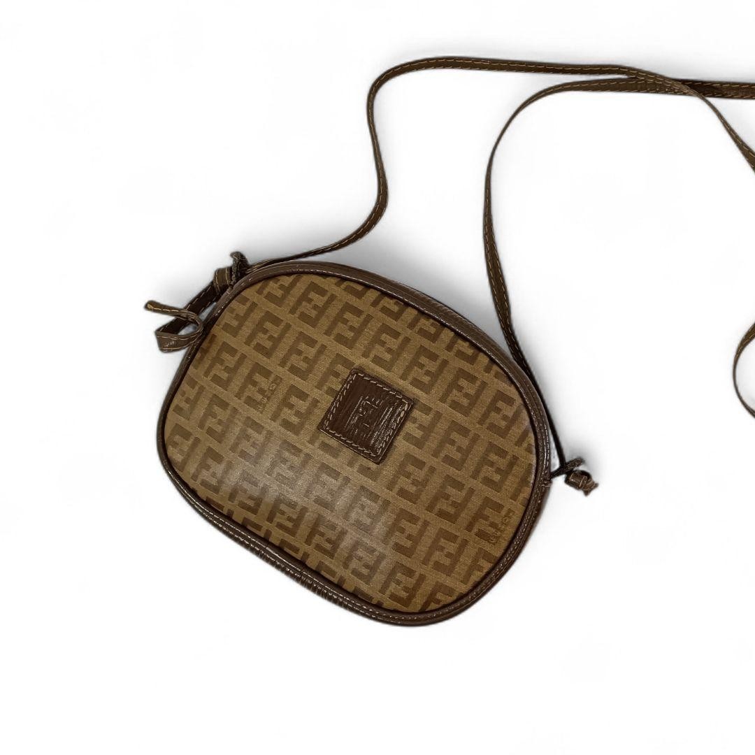 Excellent condition authentic FENDI mini shoulder bag Zuccino FF pattern 12a