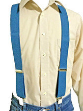Men's Columbian Blue, XL, 1.5 ", Adj. Suspenders / Braces, Made in the USA
