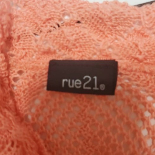 Rue21 Womens Shrug Cardigan Sweater Orange Short Sleeve Scallop Hem Acrylic M - Picture 11 of 12