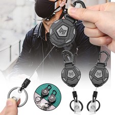 2x Heavy-Duty Retractable Key Chain | Strong ID Badge Holder Belt Clip | UK