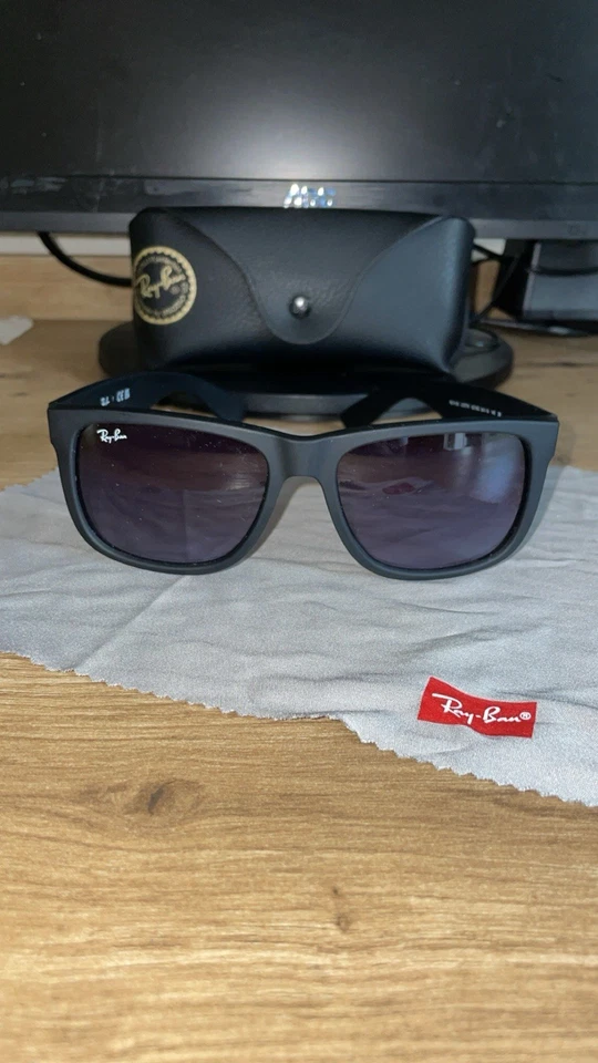Ray-Ban Justin RB4165 lunettes de soleil carrées noir verres gris 145 mm - Photo 3/4
