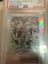 2019 josh jacobs auto psa graded 9 numbered 17 out of 75