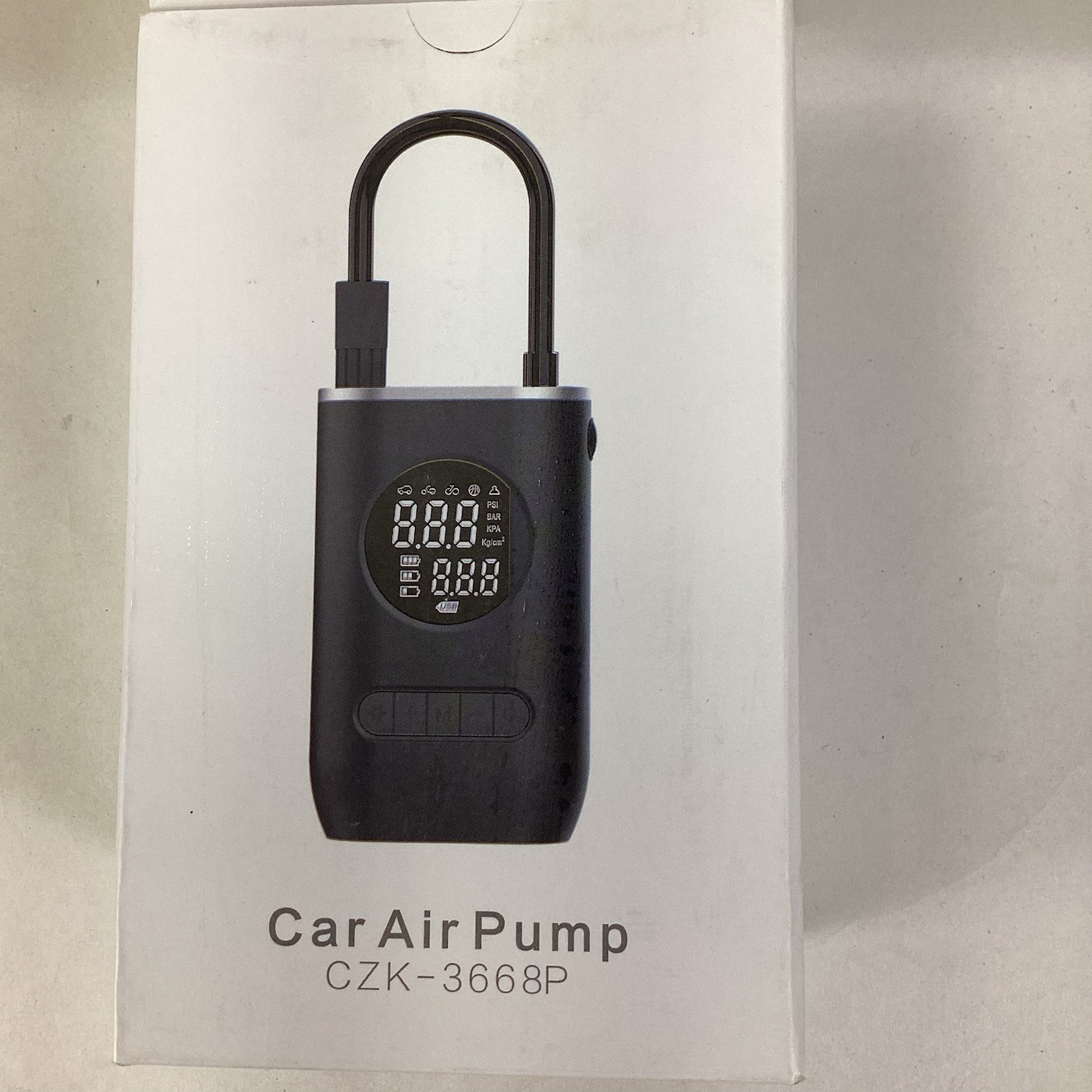 Portable Air Pump for Car/Bike Tires/Balls w/Digital Display Compact Easy To Use