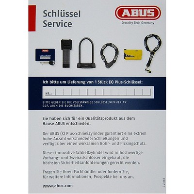 Abus Schlüsselkarte für Modelle Plus und X Plus Codekarte Ersatzschlüssel