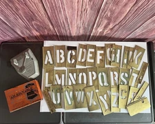 1 Vintage Reese’s Brass Number Stencil Set Adjustable Lockedge Kit & Hole Punch