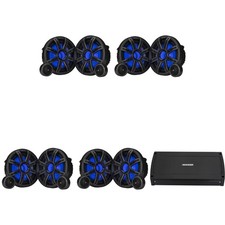 Kicker Premium Marine 4 Pair  8" Component Speaker and Amplifier bundle  5...
