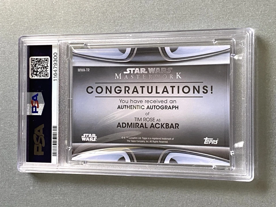 Star Wars Topps PSA 8 ROTJ Auto Card Signed on-card Tim Rose ADMIRAL ACKBAR - Image 2 of 2