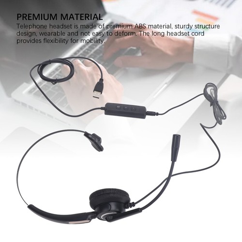 Telephone Headset USB Plug Monaural Support USB To USB C 3.5mm Connector Cus NEW - Afbeelding 5 van 12