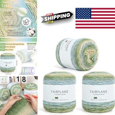 Crafting Yarn 3 Skeins Gradient Cake Yarn 100g Eco Friendly for Beginners