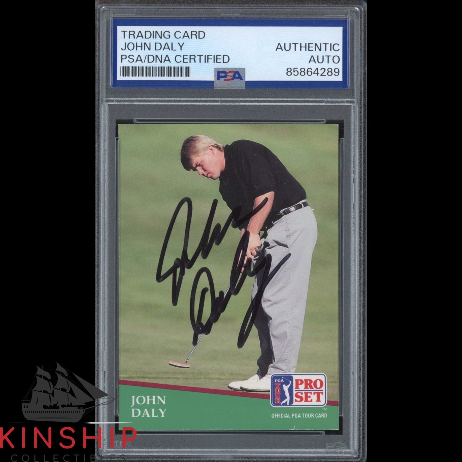 John Daly signed 1991 Pro Set Rookie Card PSA DNA Slab Golf US Open Auto C6276